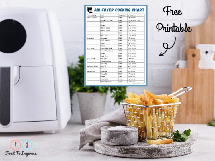 Free Printable Air Fryer Cooking Chart Food To Impress